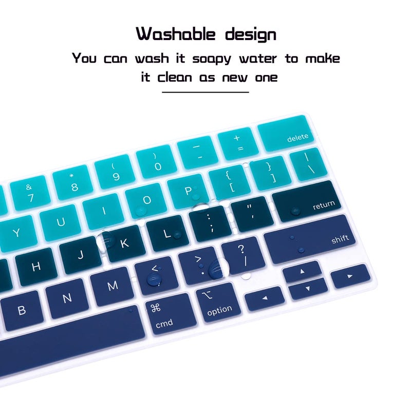 HRH Silicone Magic Keyboard Cover Skin for iPad Pro 12.9 Inch Magic Keyboard(4nd Generation) 2020 Model MXQU2LL/A,for iPad Pro 12.9 Keyboard Protector Accessories-Ombre Green - Image 5